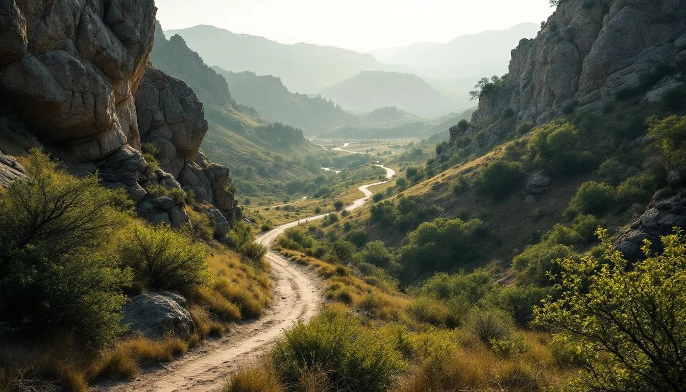 Trail landscape for Desert Wolf