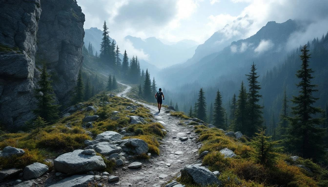 Trail landscape for Needles 50K