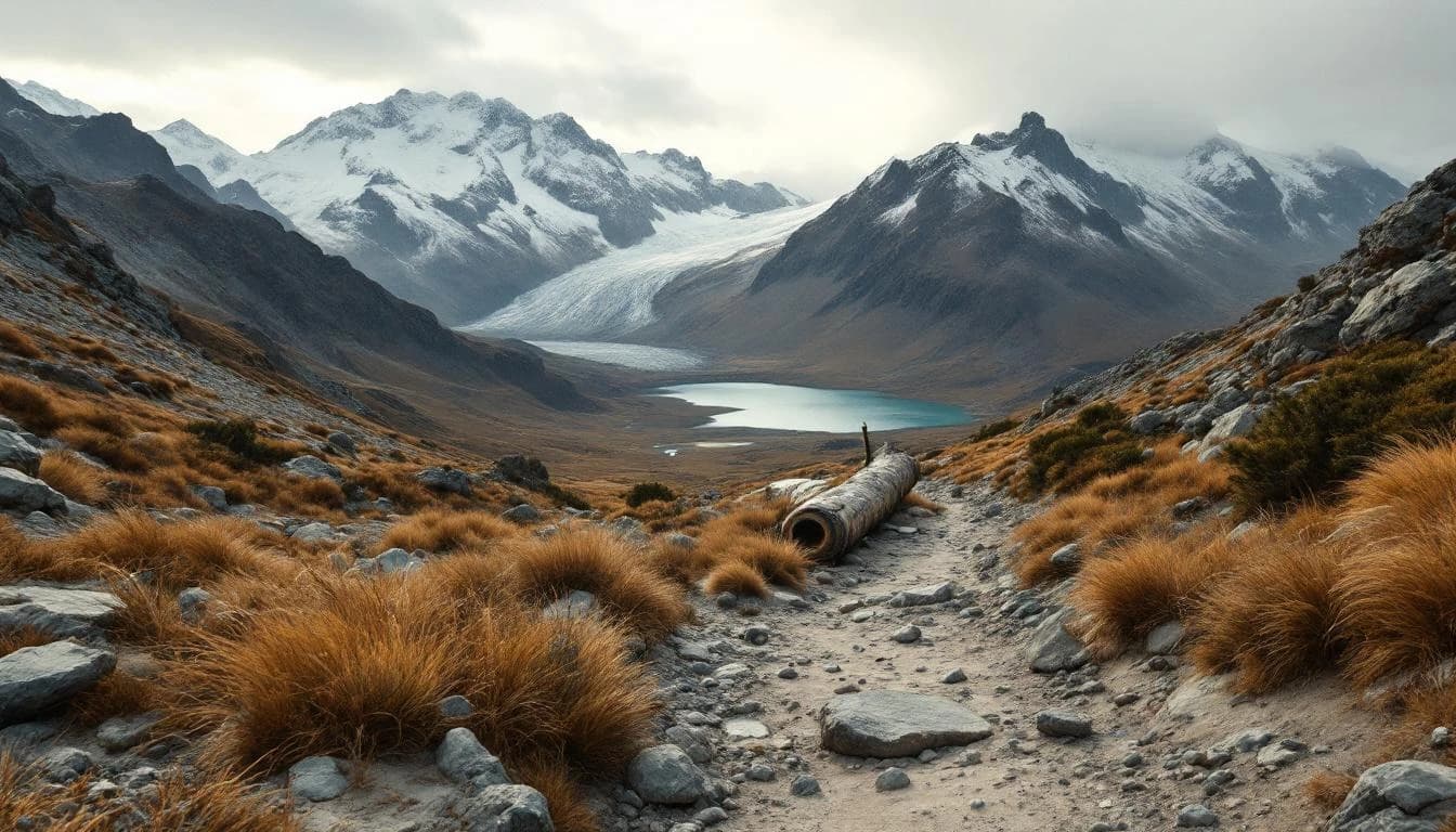 Trail running course through technical terrain in Otago, NZ