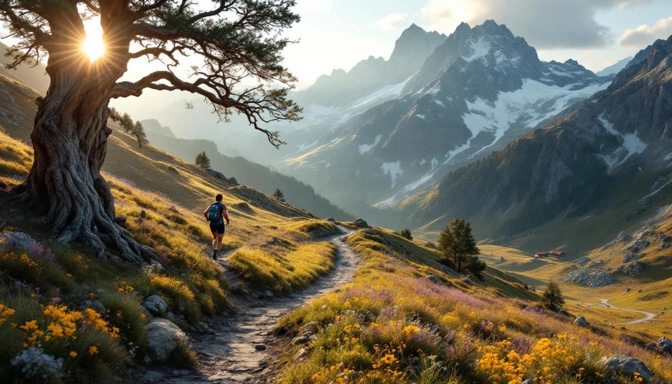 Trail running course through mixed terrain in Vaud, CH