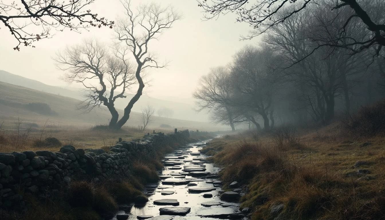 Trail running course through mixed terrain in Derbyshire, GB