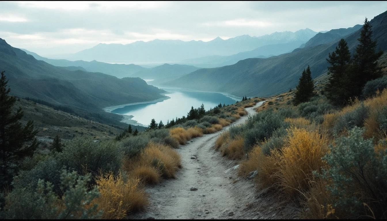 Trail landscape for Antelope Island Buffalo Run — 50 Miles