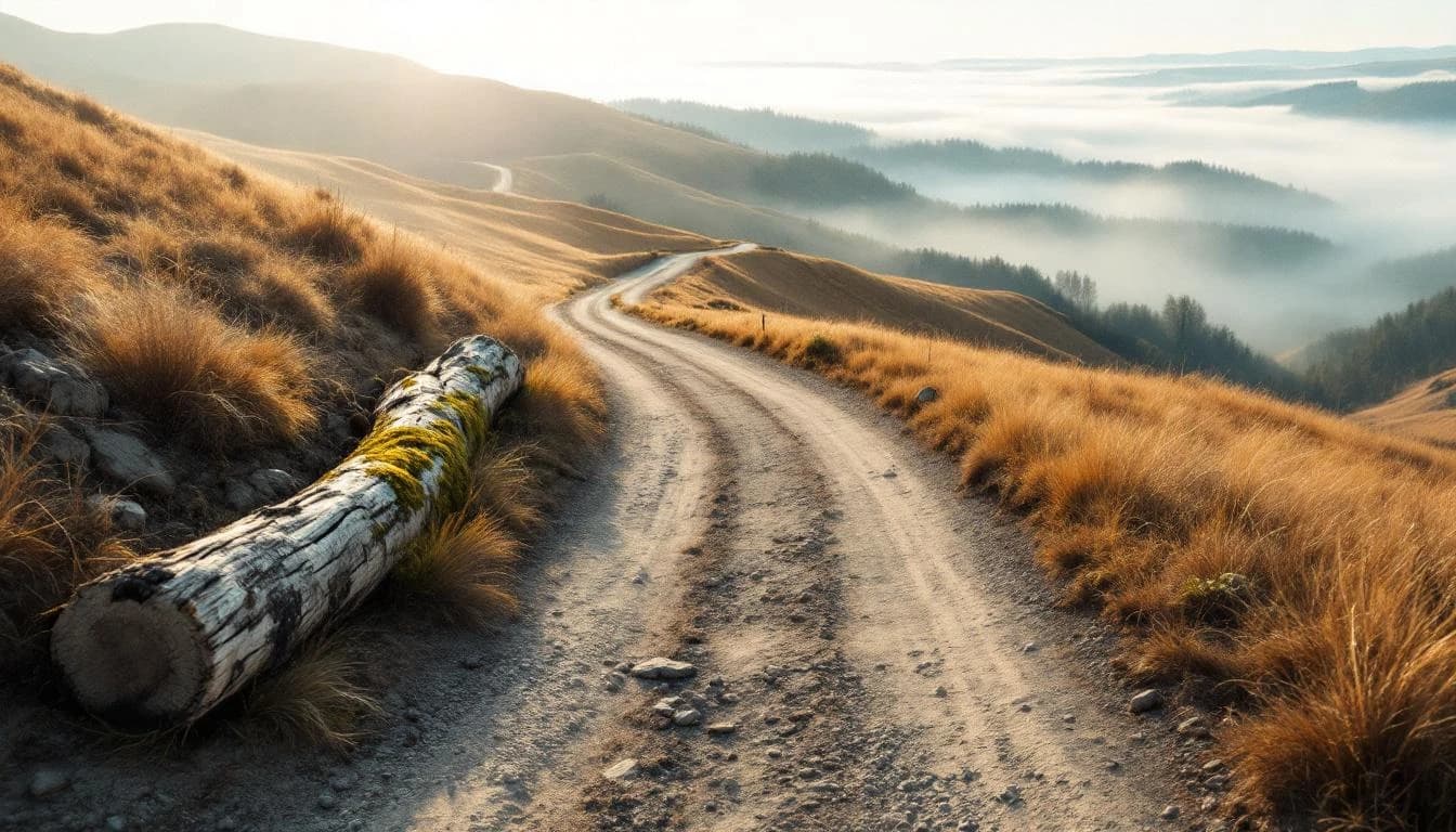 Trail running course through mixed terrain in Wisconsin, USA