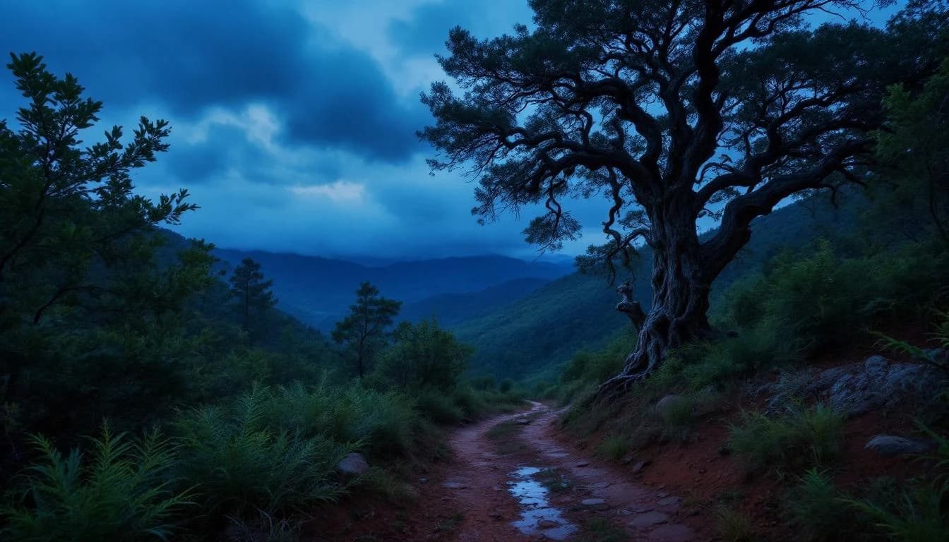Trail running course through singletrack trails in Queensland, AU