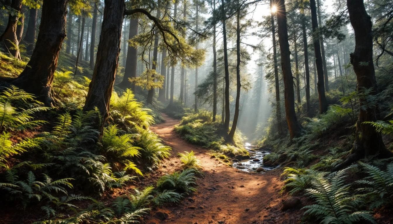 Trail running course through singletrack trails in Queensland, AU