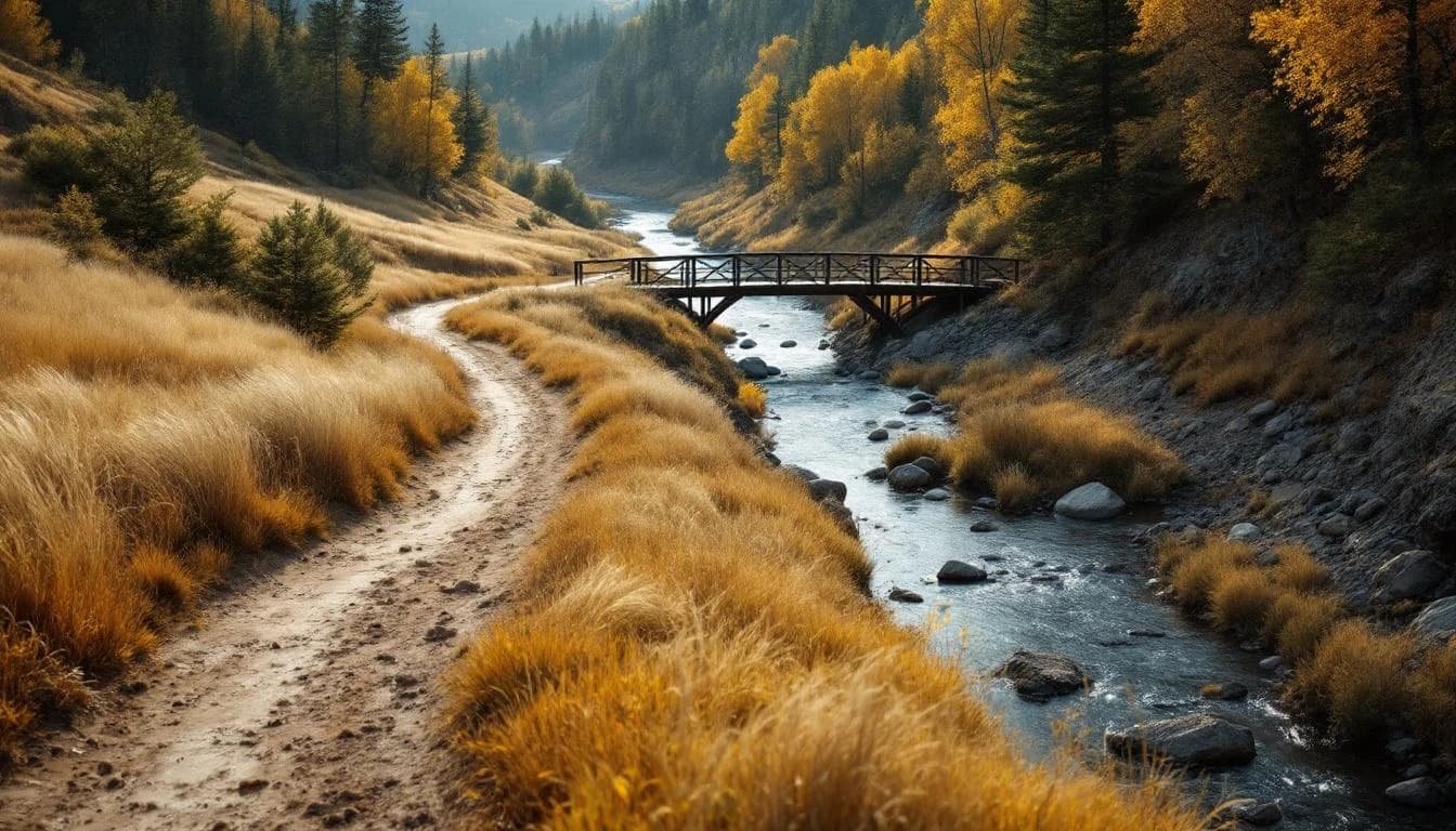 Trail running course through mixed terrain in South Dakota