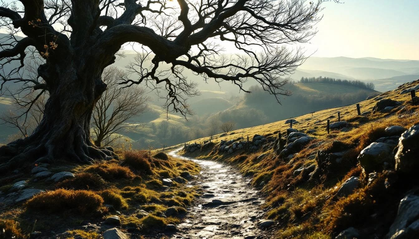 Trail running course through mixed terrain in Norfolk, GB