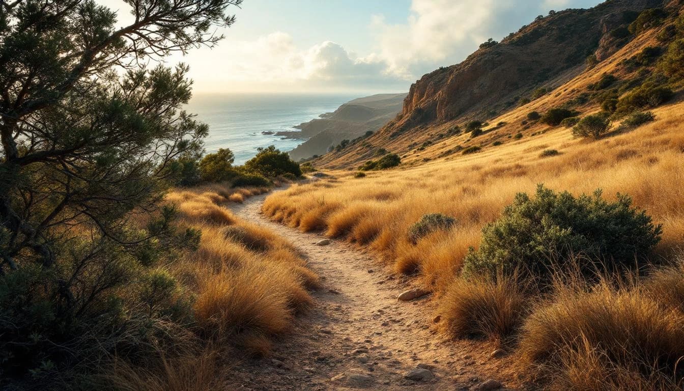 Trail running course through mixed terrain in NSW, AU