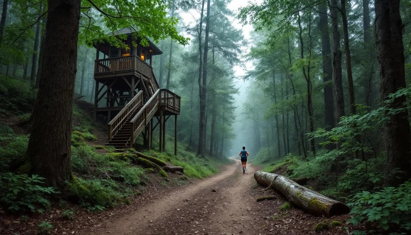 Trail landscape for Cane Creek Mountain Trail Run