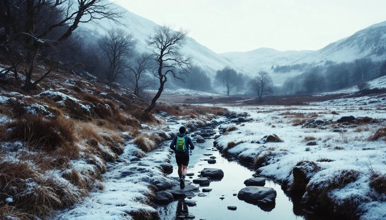 Trail running course through mixed terrain in Staffordshire, GB