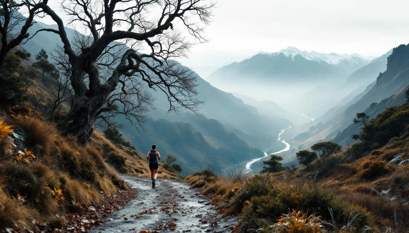 Trail running course through mixed terrain in Hawke's Bay, NZ