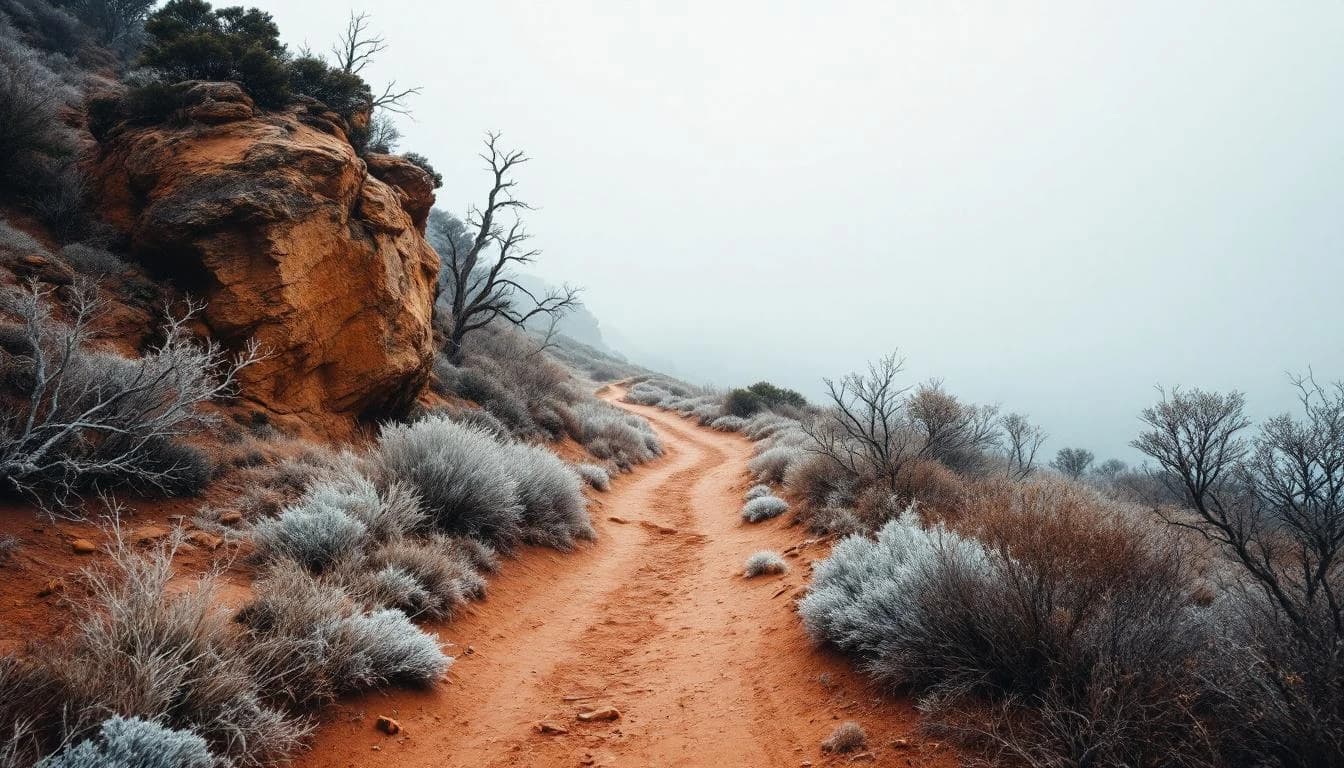 Trail running course through mixed terrain in NSW, AU