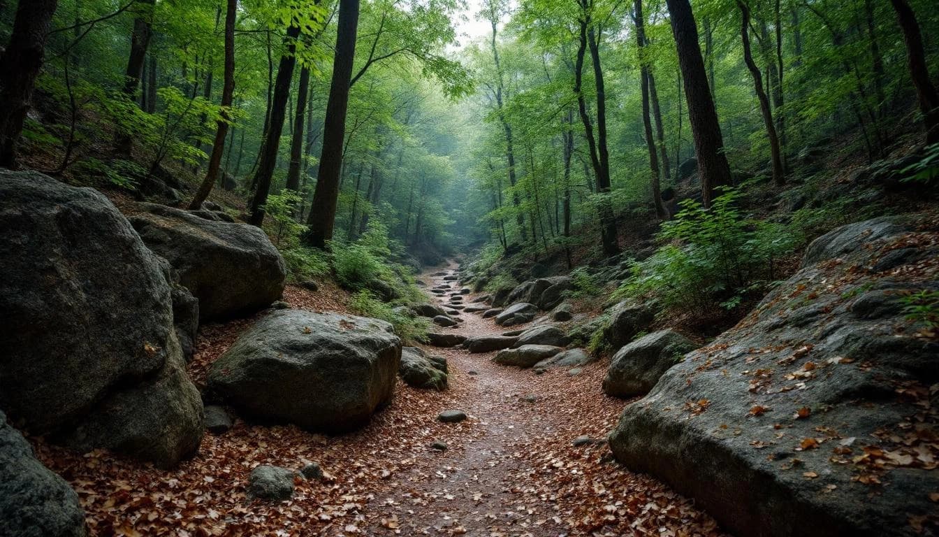 Trail landscape for Cossatot River Trail Run