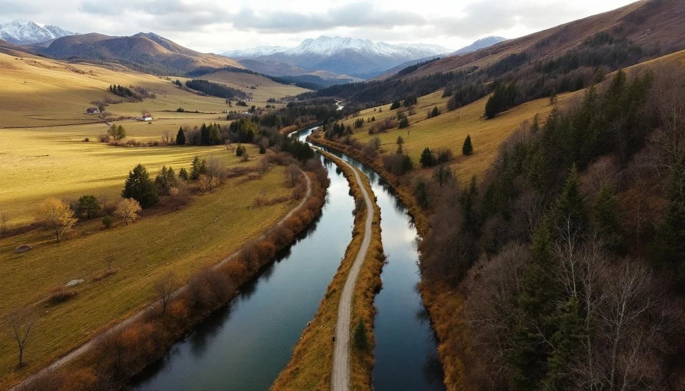 Trail running course through mixed terrain in England, GB