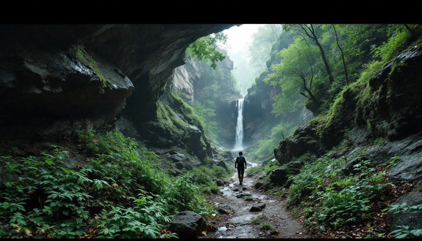 Trail running course through technical terrain in Ohio, USA