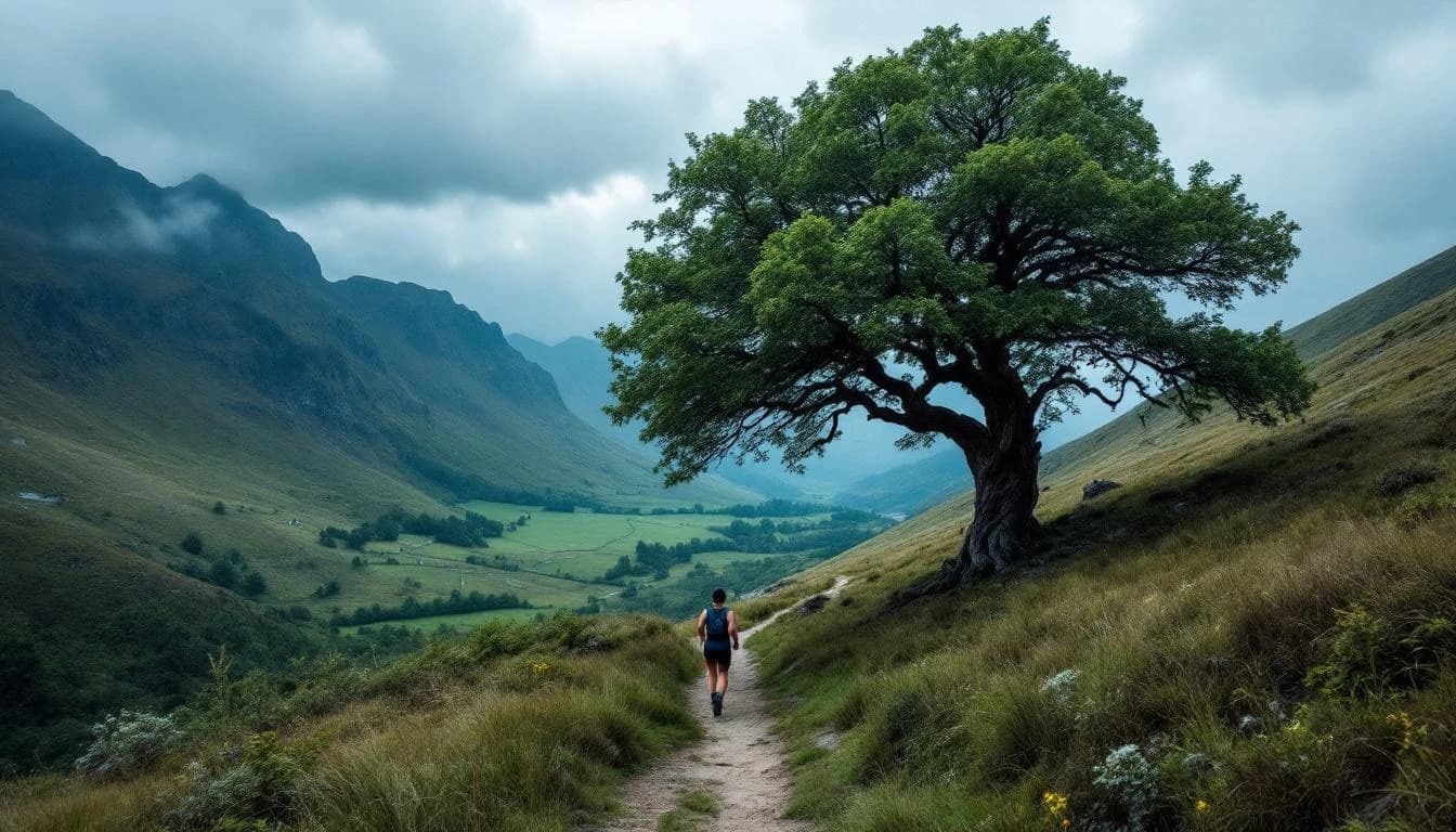 Trail running course through mixed terrain in Hertfordshire, GB
