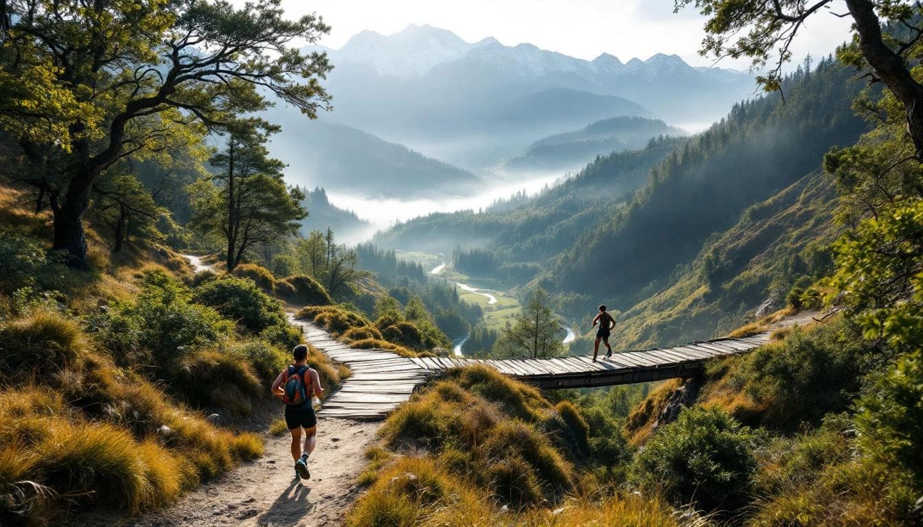 Trail running course through mixed terrain near Wellington, NZ