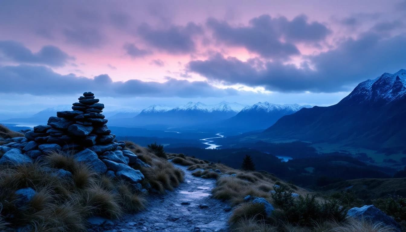 Trail running course through mixed terrain near Wellington, NZ