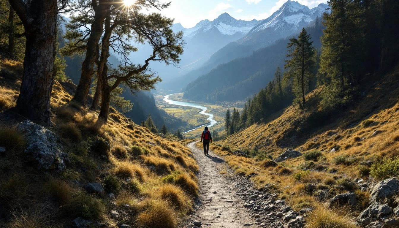 Trail running course through mixed terrain in Manawatu, NZ