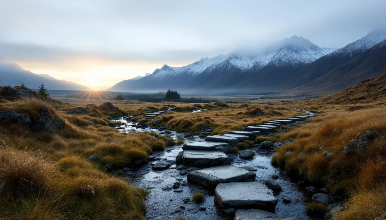 Trail running course through mixed terrain in Southland, NZ