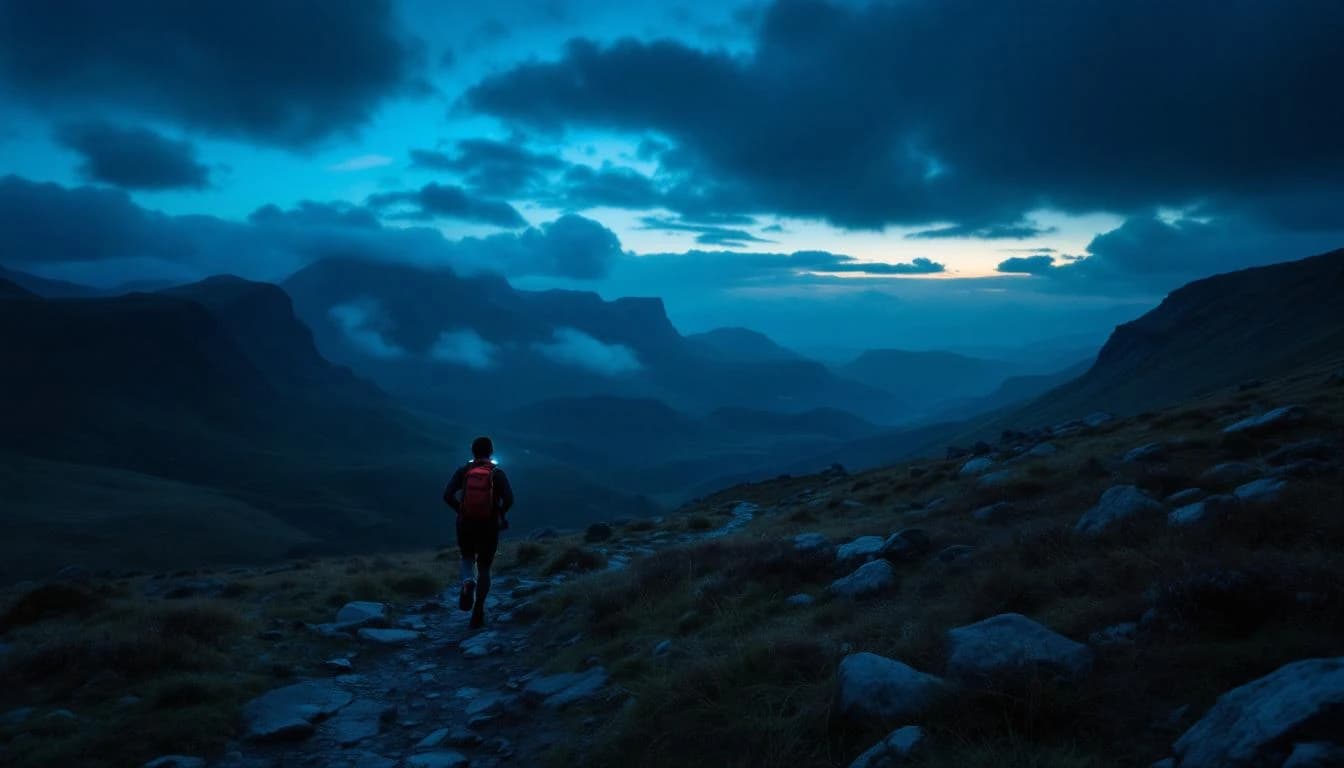 Trail running course through mixed terrain in Derbyshire, GB