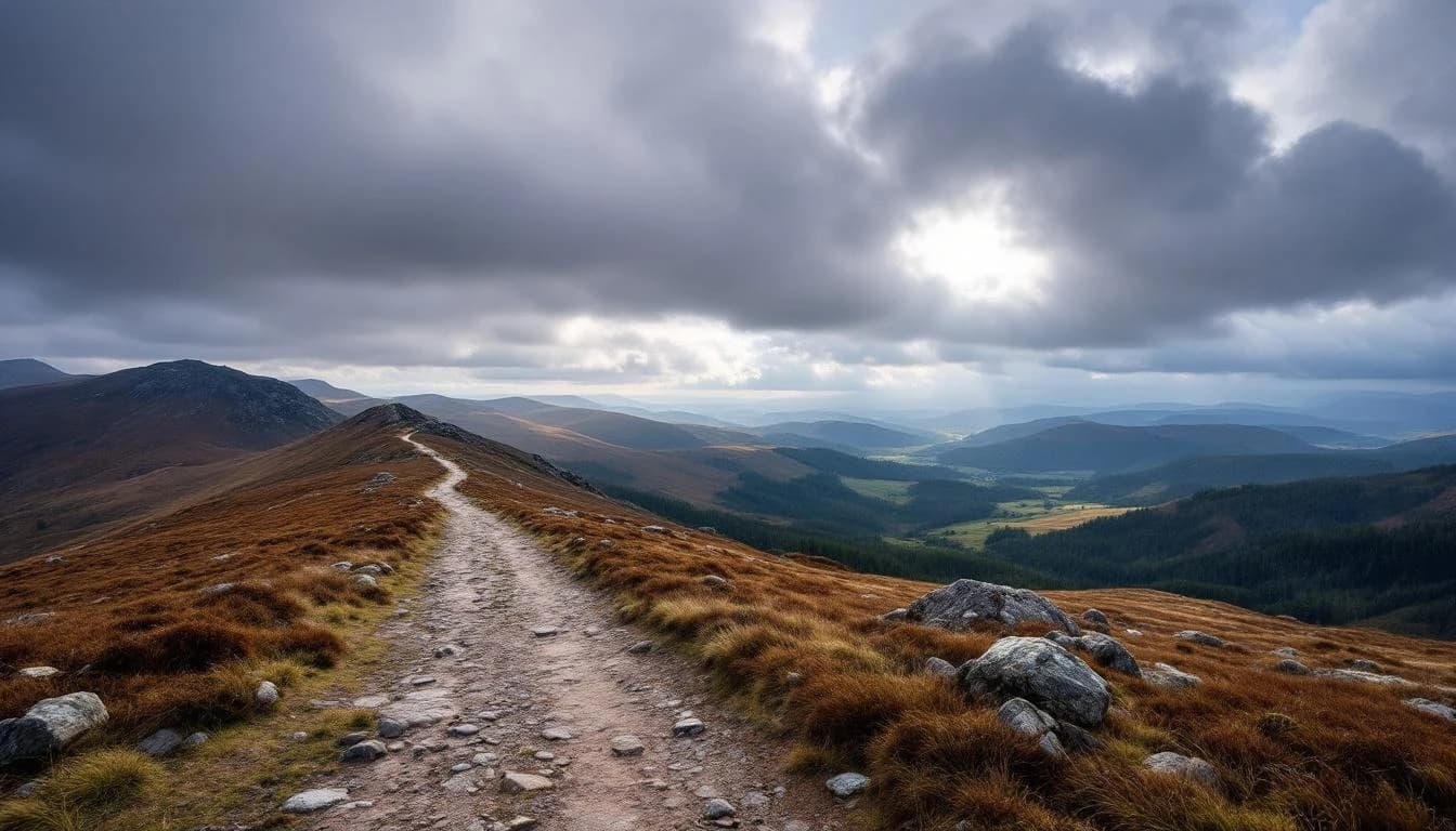 Trail running course through mixed terrain in Derbyshire, GB
