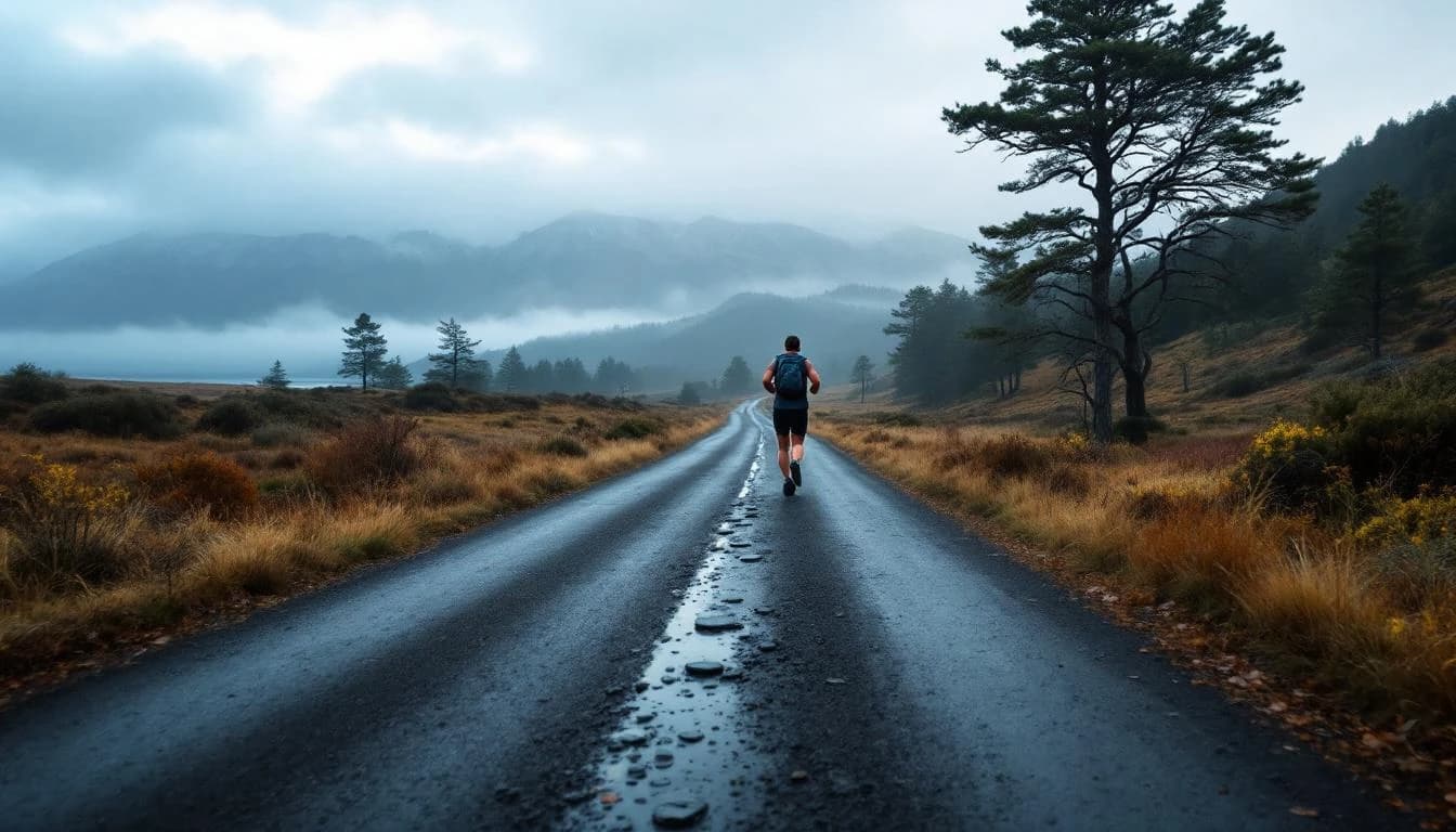 Trail running course through road course in Manawatu-Wanganui, NZ
