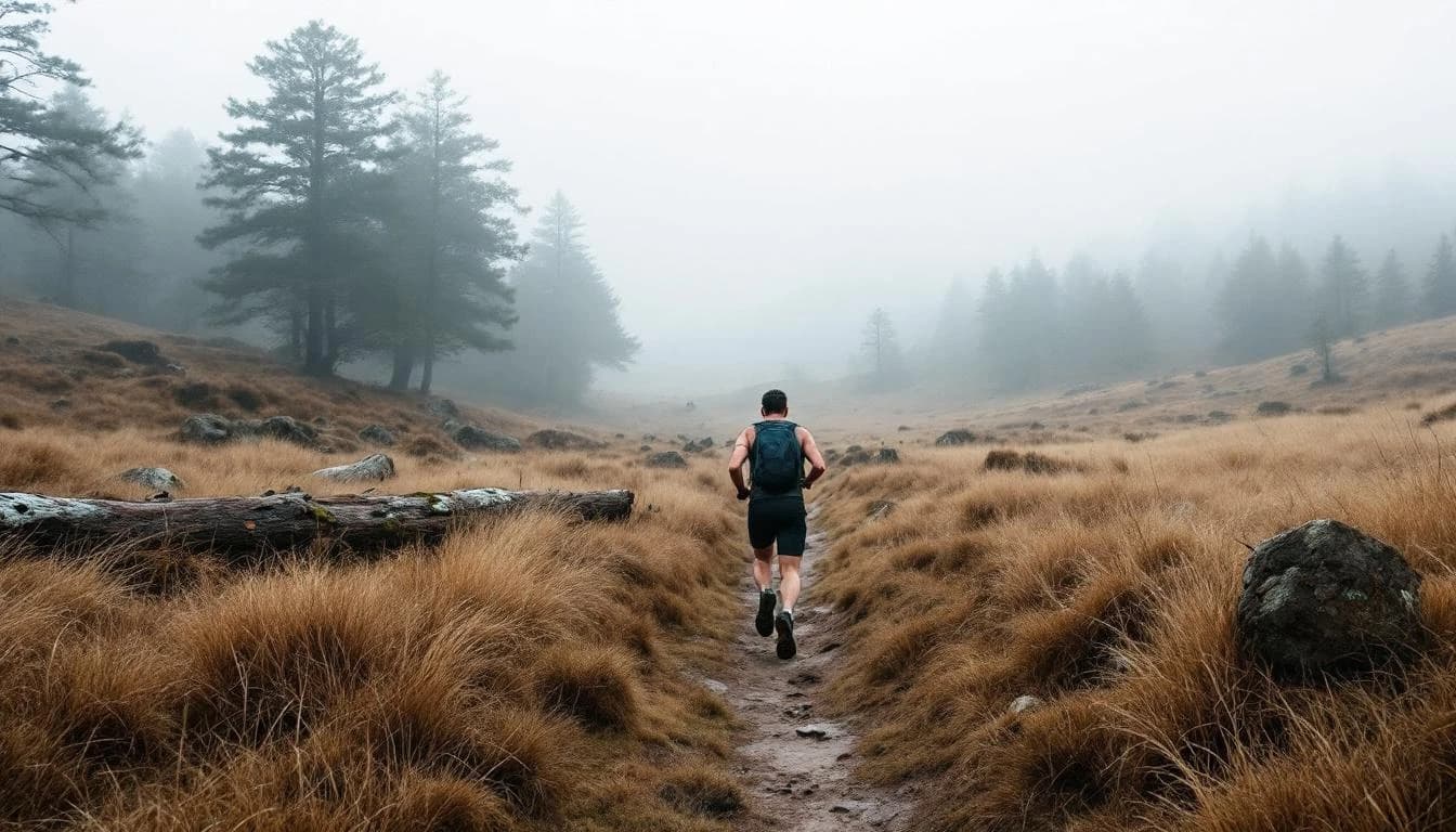Trail running course through mixed terrain in Dorset, GB