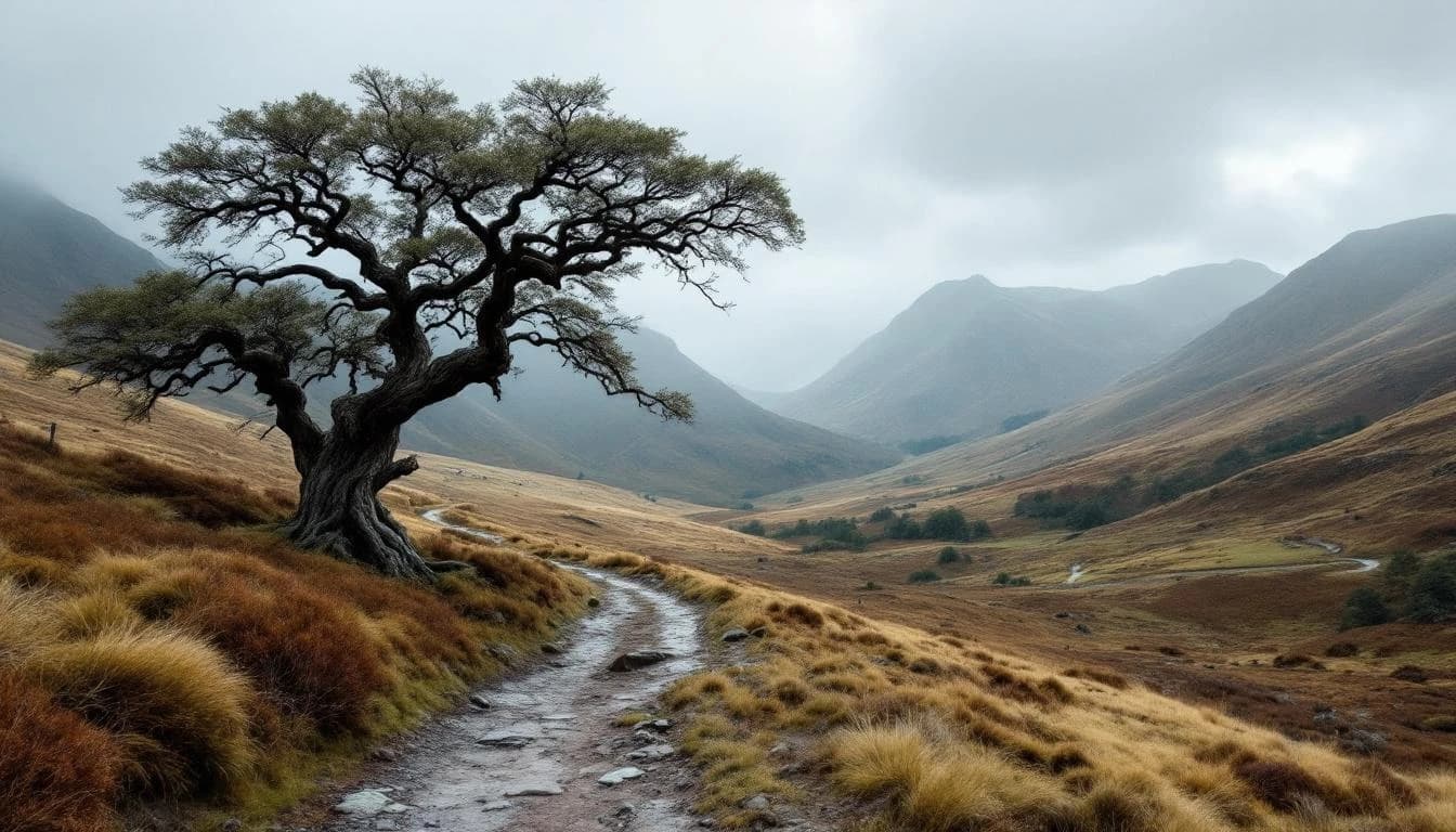 Trail running course through mixed terrain in Dorset, GB