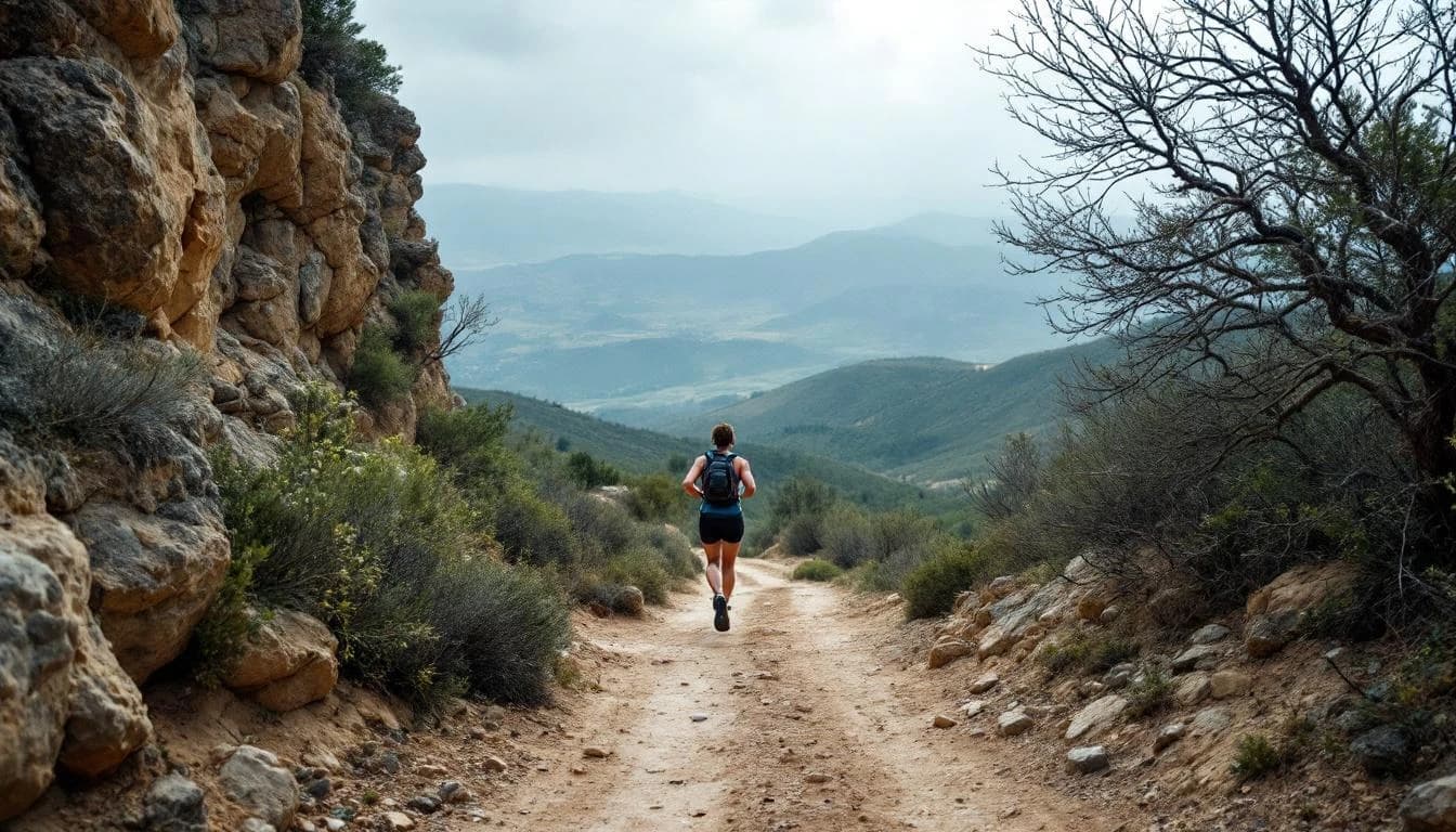 Trail running course through mixed terrain in Provence-Alpes-Côte d'Azur, FR