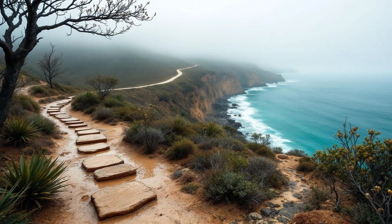 Trail running course through road course in Victoria, AU