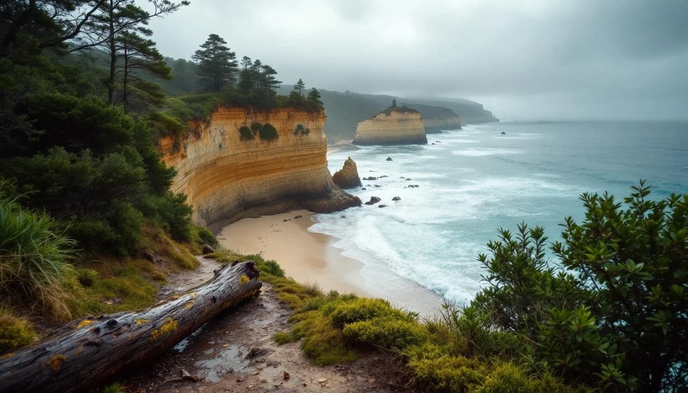 Trail running course through road course in Victoria, AU