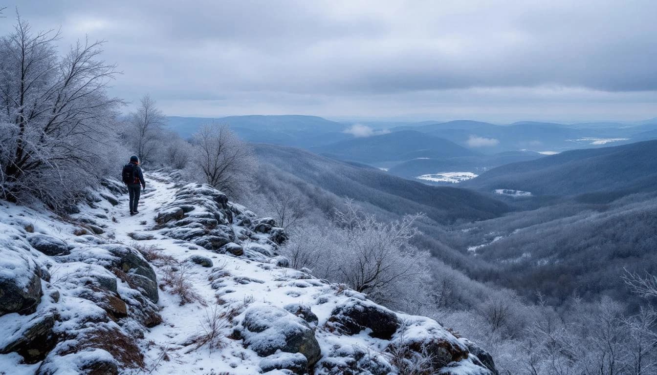 Trail landscape for Greenwood Furnace Snowfest 5-Miler