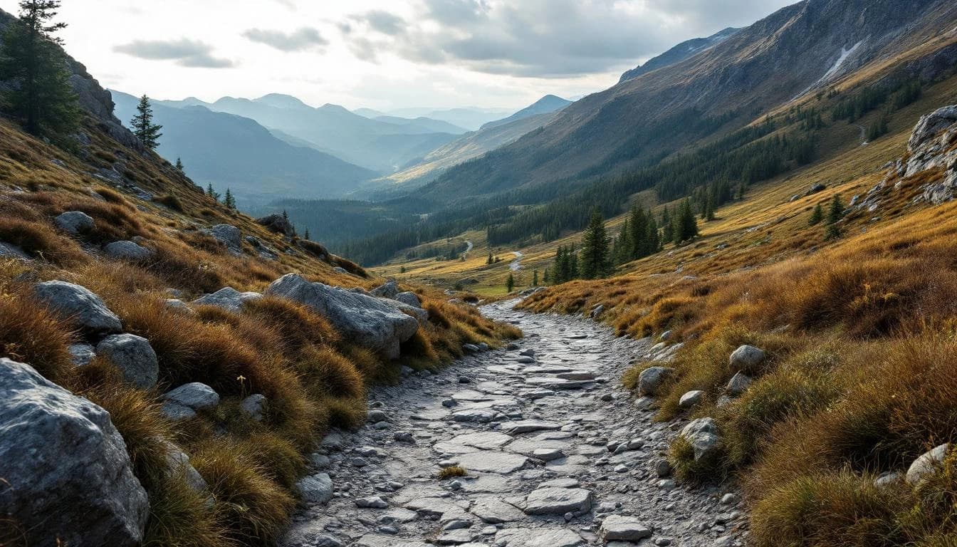 Trail running course through mixed terrain in England, GB