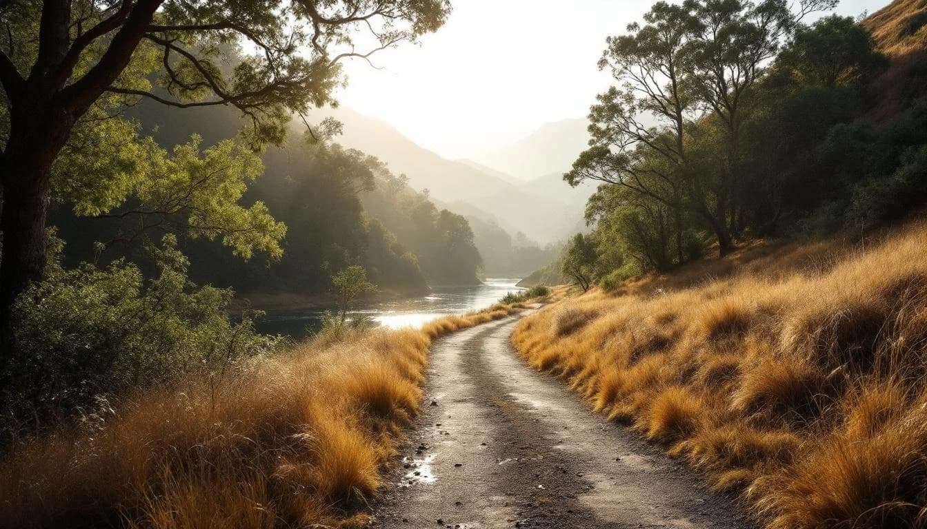 Trail running course through road course in Waikato, NZ