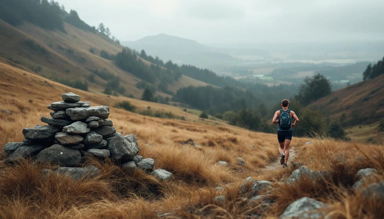 Trail running course through mixed terrain in Hampshire, GB