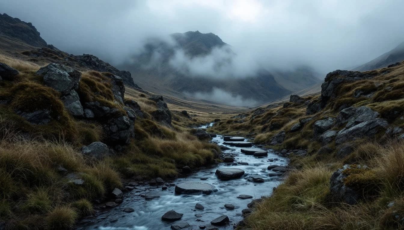 Trail running course through mixed terrain in North Yorkshire, GB