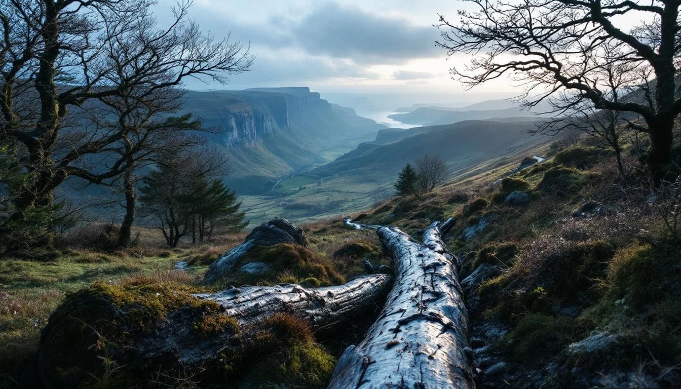 Trail running course through mixed terrain in Yorkshire, GB