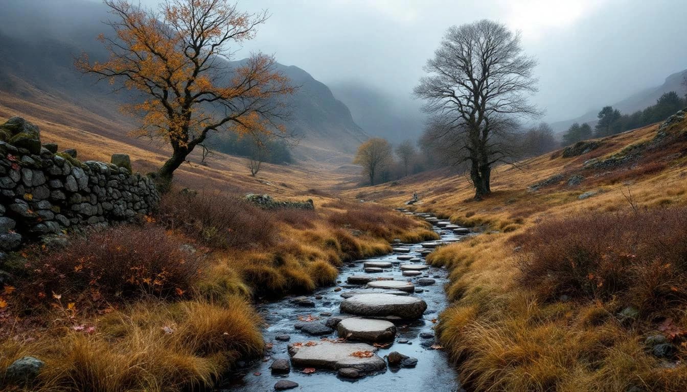Trail running course through mixed terrain in North Yorkshire, GB