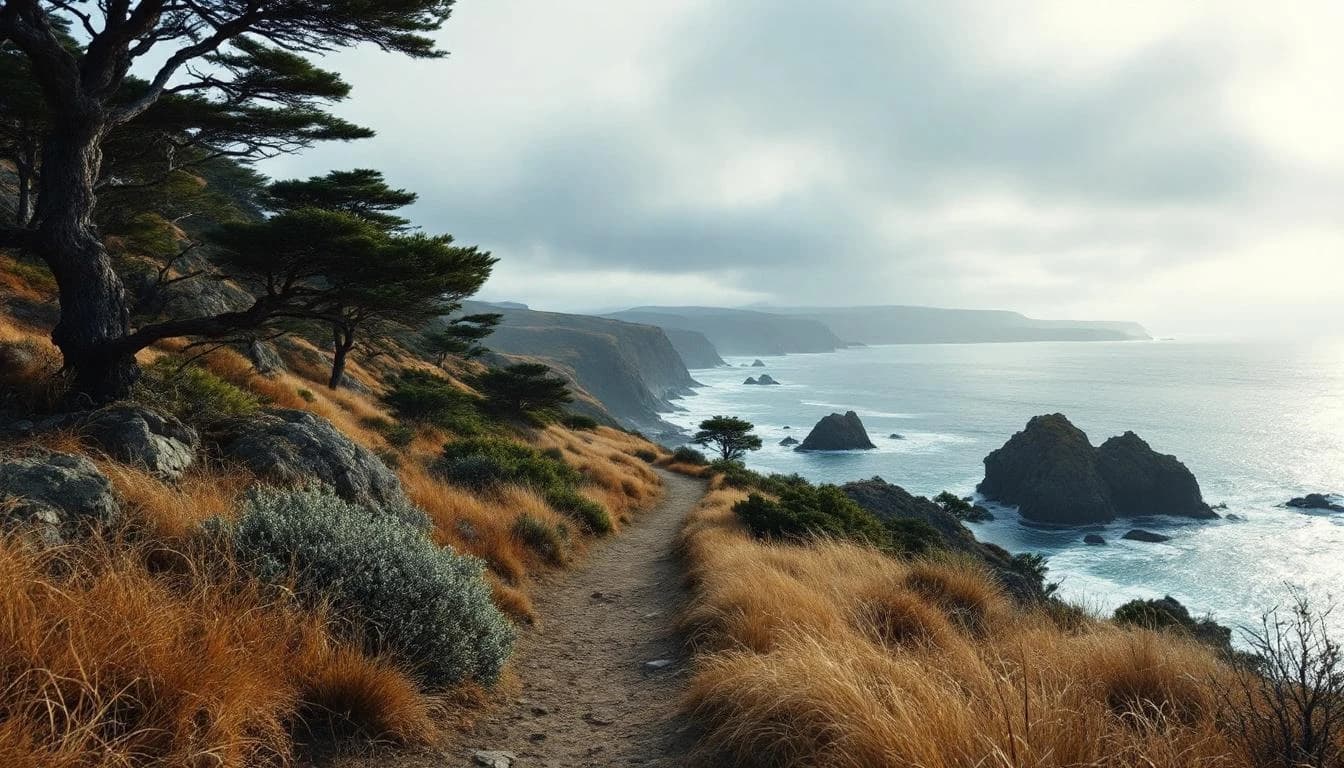 Trail running course through mixed terrain in South Australia, AU