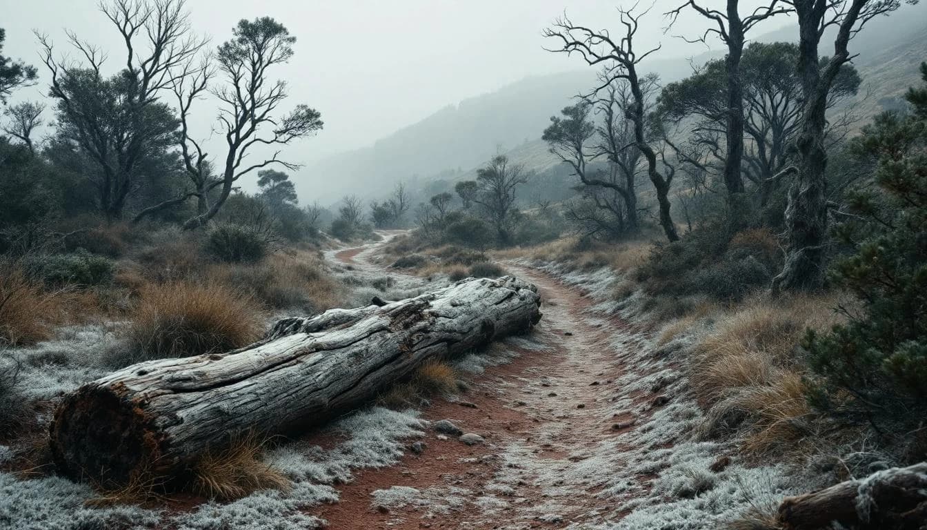 Trail running course through mixed terrain in South Australia, AU