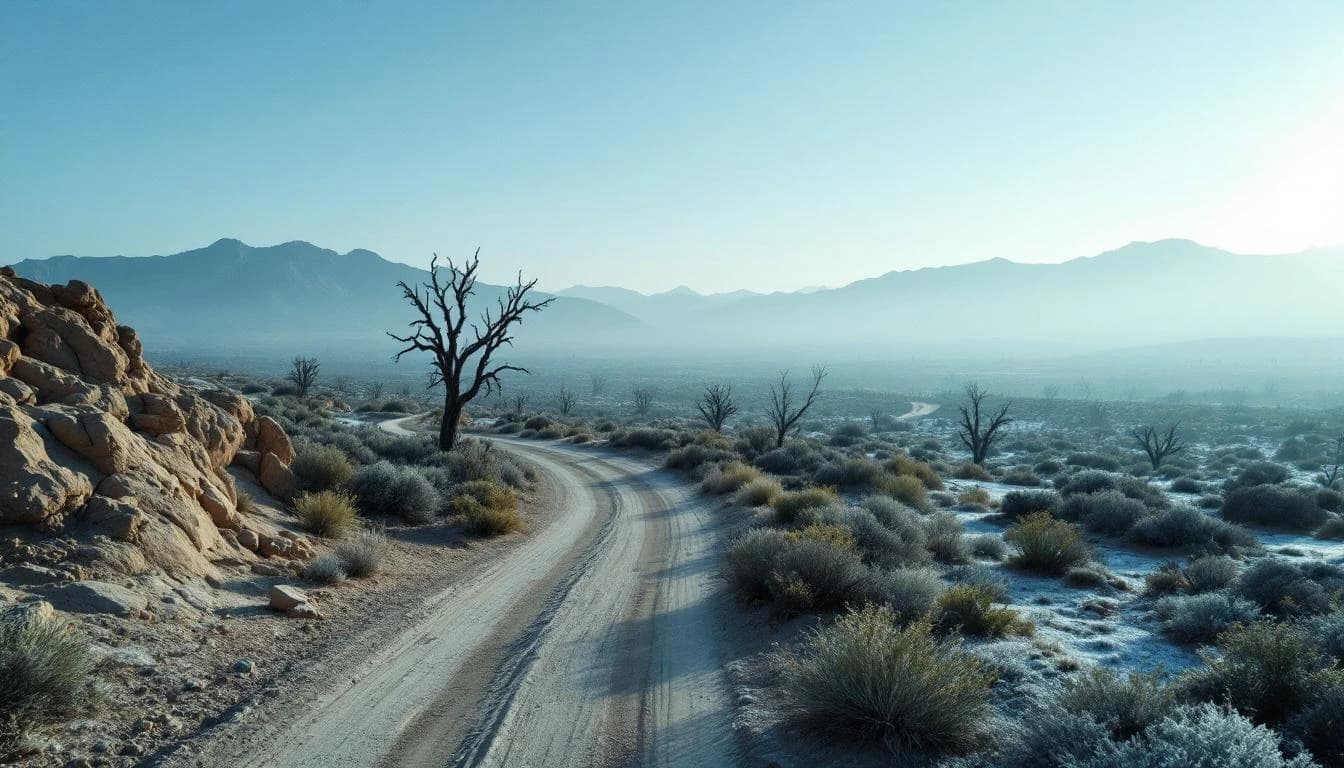 Trail running course near Ridgecrest, California, USA