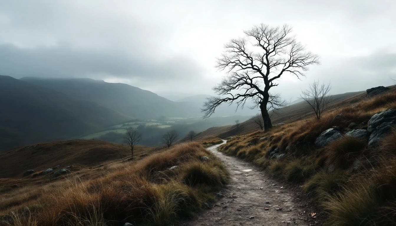Trail running course through mixed terrain in East Yorkshire, GB
