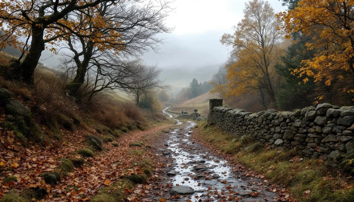 Trail running course through mixed terrain in East Yorkshire, GB