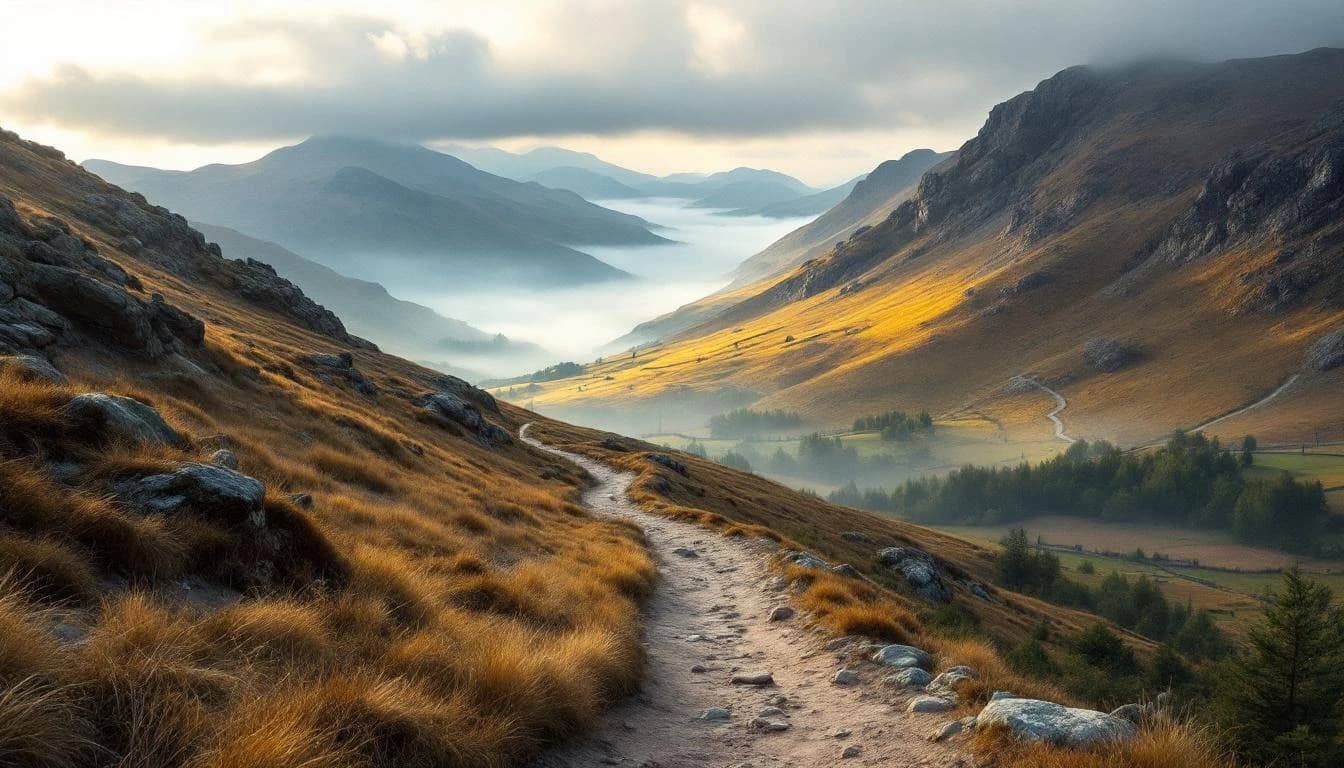 Trail running course through mixed terrain in Suffolk, GB
