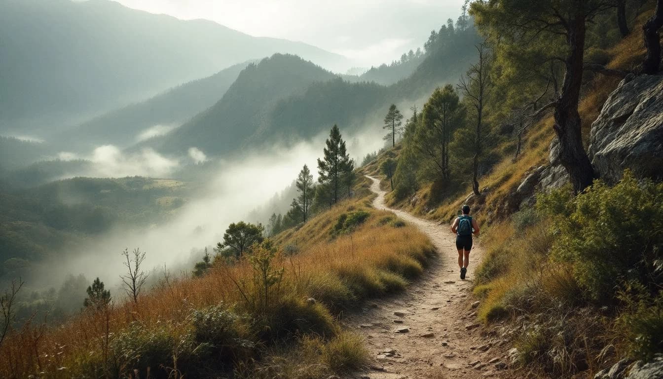 Trail running course through technical terrain in New South Wales, AU