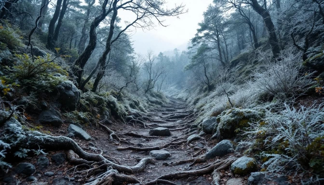Trail running course near Kaga, Ishikawa Prefecture, JP