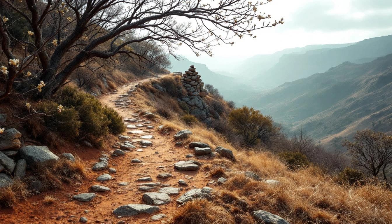Trail running course through mixed terrain in New South Wales, AU