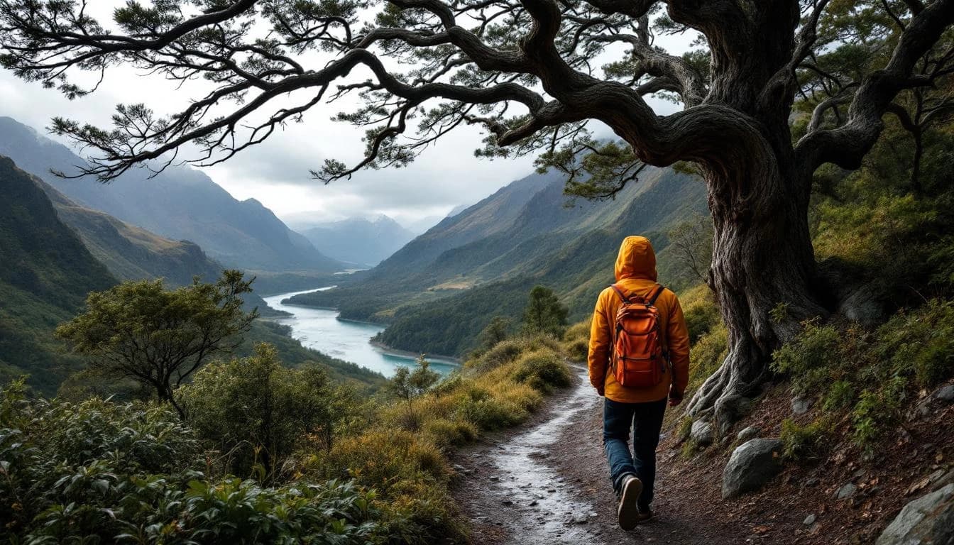 Trail running course through mixed terrain in Waikato, NZ