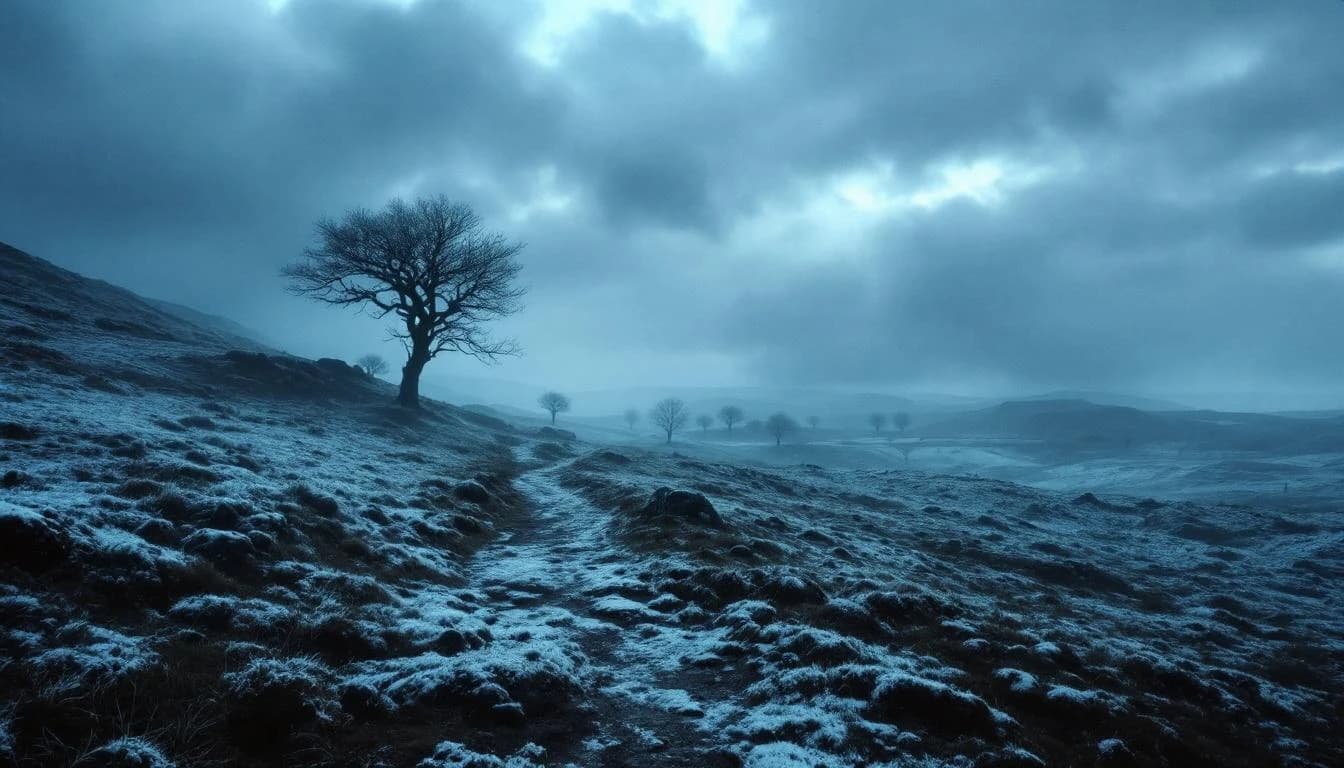 Trail running course through mixed terrain in West Yorkshire, GB